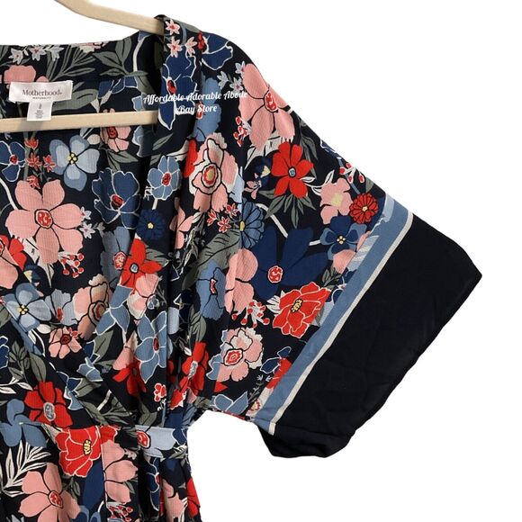 Motherhood Maternity Kimono Wrap Style Dress -Large Boxy Relaxed Fit Adjustable - Picture 4 of 11